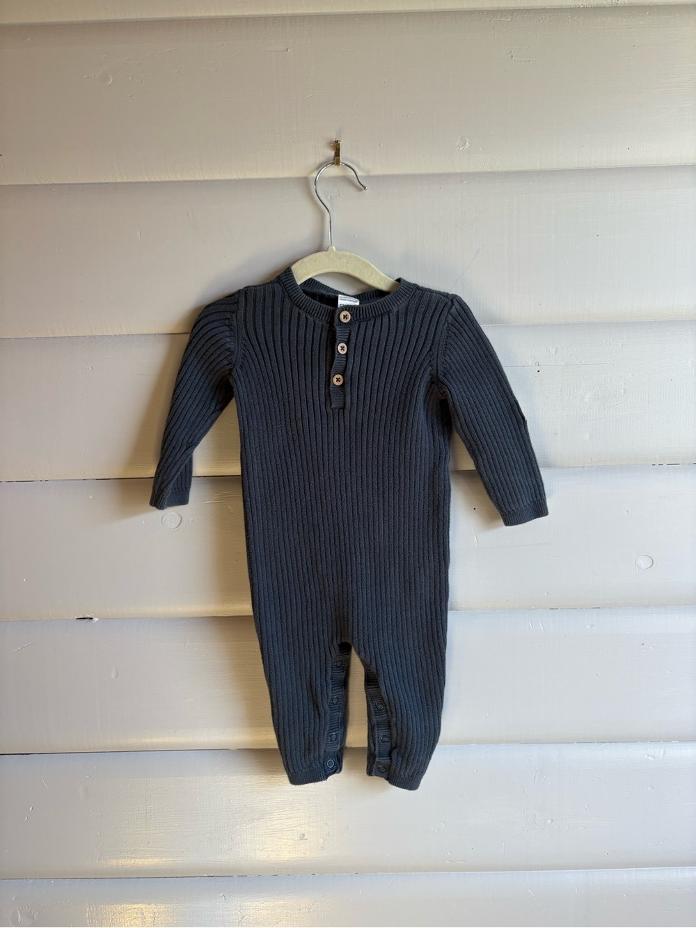 3/$25 Carter's Dark navy Ribbed Long-Sleeve Baby One Piece